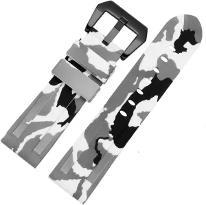 Silicone watchband For PAM111 386 441 series wristband straps 20mm 22mm 24mm 26mm Waterproof sports camouflage bracelet