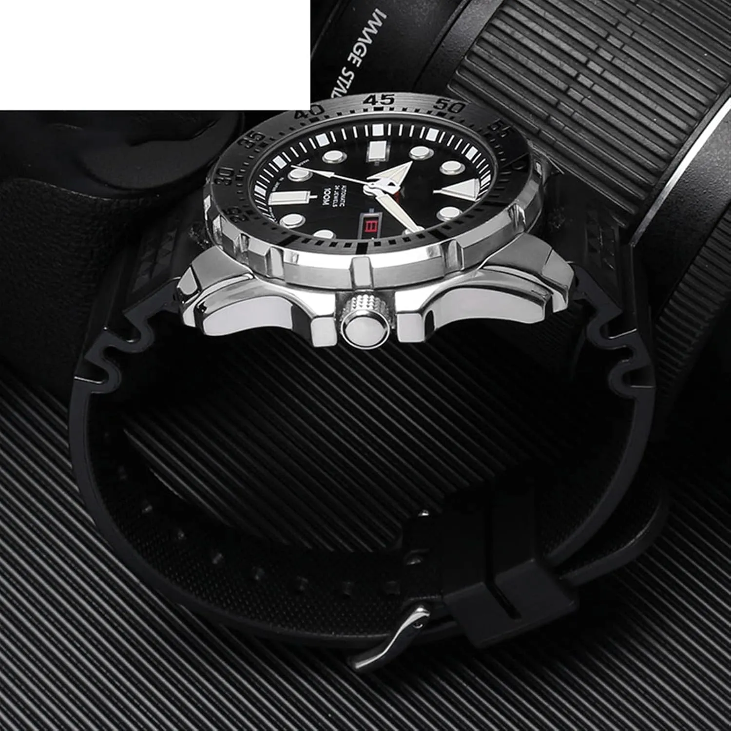 Silicone Watchband For S-eiko Classic No. 5 Watches Diving Waterproof Bracelet 22mm Black Mens Rubber Watch Strap