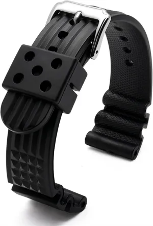 Silicone Watchband For S-eiko Classic No. 5 Watches Diving Waterproof Bracelet 22mm Black Mens Rubber Watch Strap