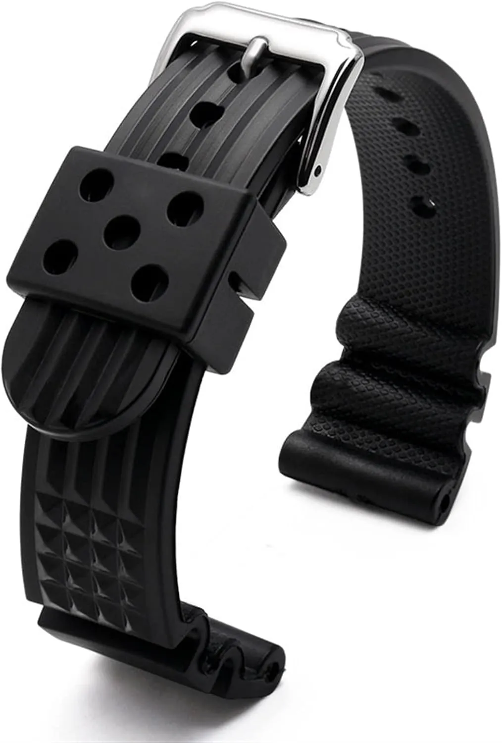 Silicone Watchband For S-eiko Classic No. 5 Watches Diving Waterproof Bracelet 22mm Black Mens Rubber Watch Strap