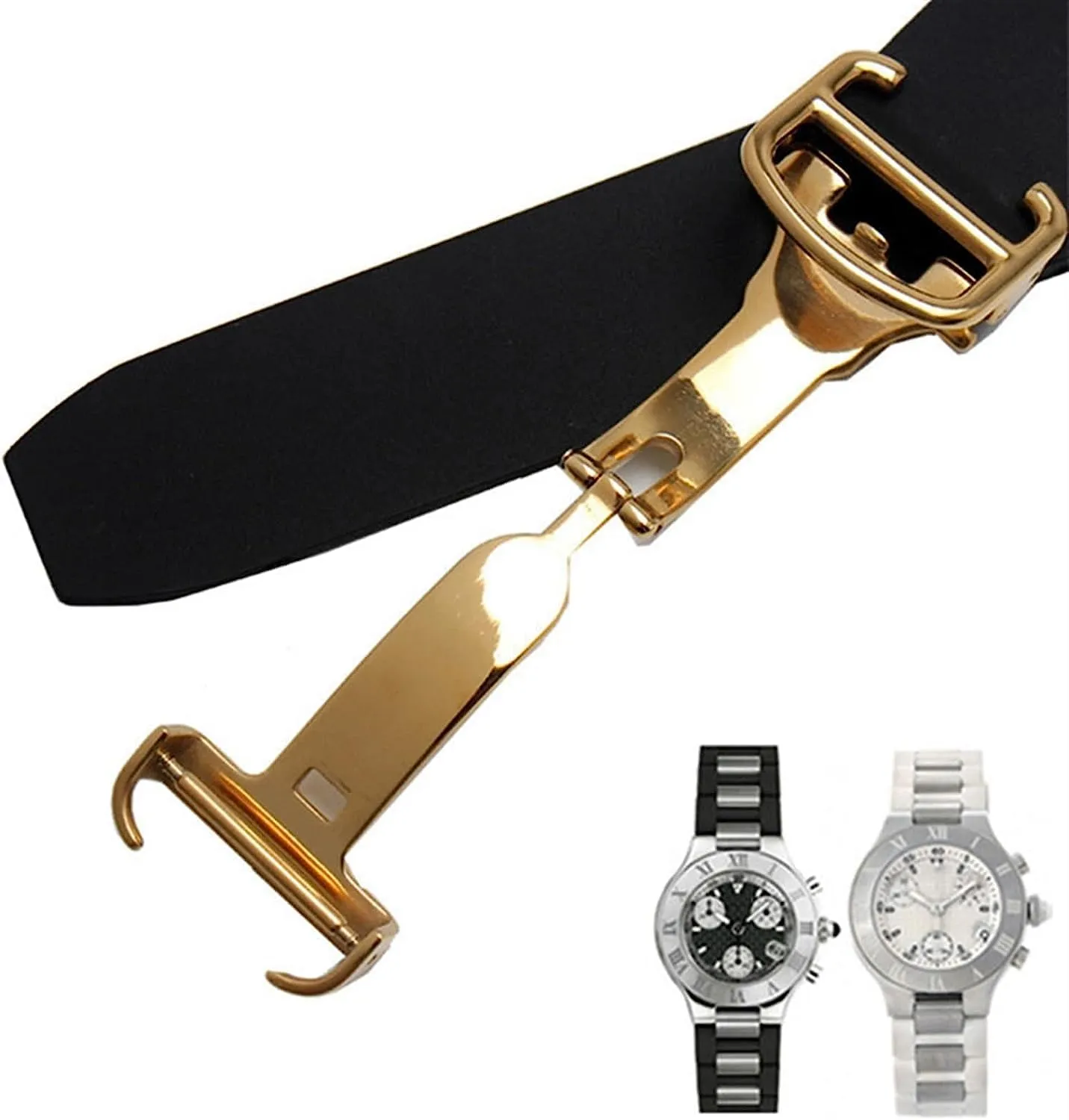 Silicone watchbands For cartier 21st century convex waterproof watch srap accessories 20 * 10mm