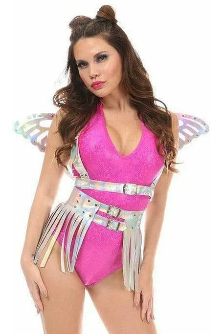 Silver Holo Large Butterfly Wing Body Harness