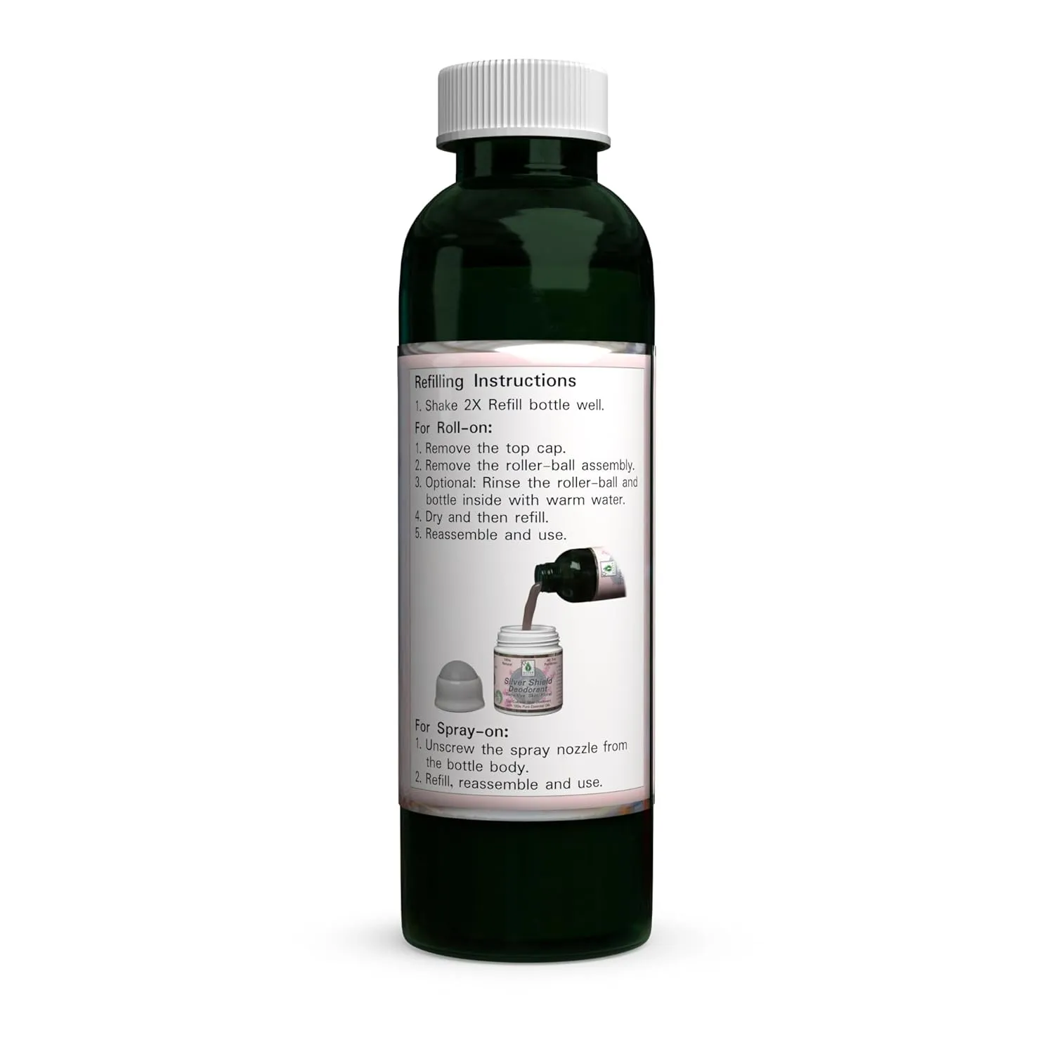 Silver Shield Deodorant - Sensitive Skin Formula - Floral Scent | All Natural Colloidal Silver Deodorant (2X Refill, 4 oz.)