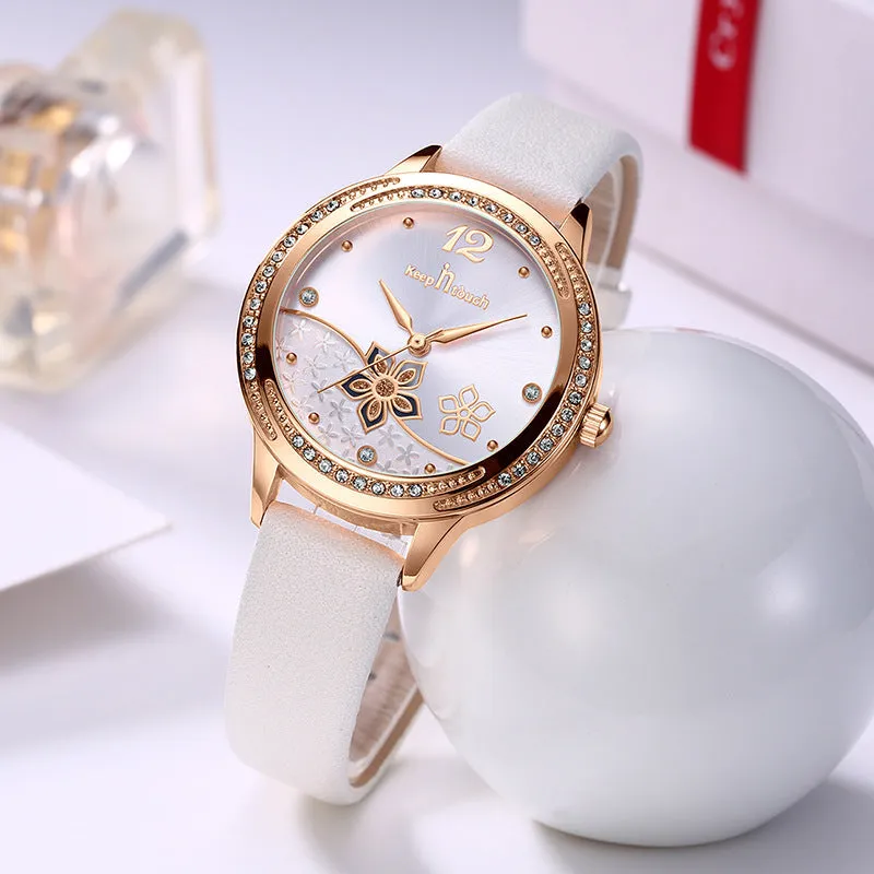 Simple And  Flower Waterproof Watch Watch