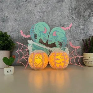 Skeletons Couple - 3D Love Lantern File - Cricut File 1 - LightBoxGoodMan