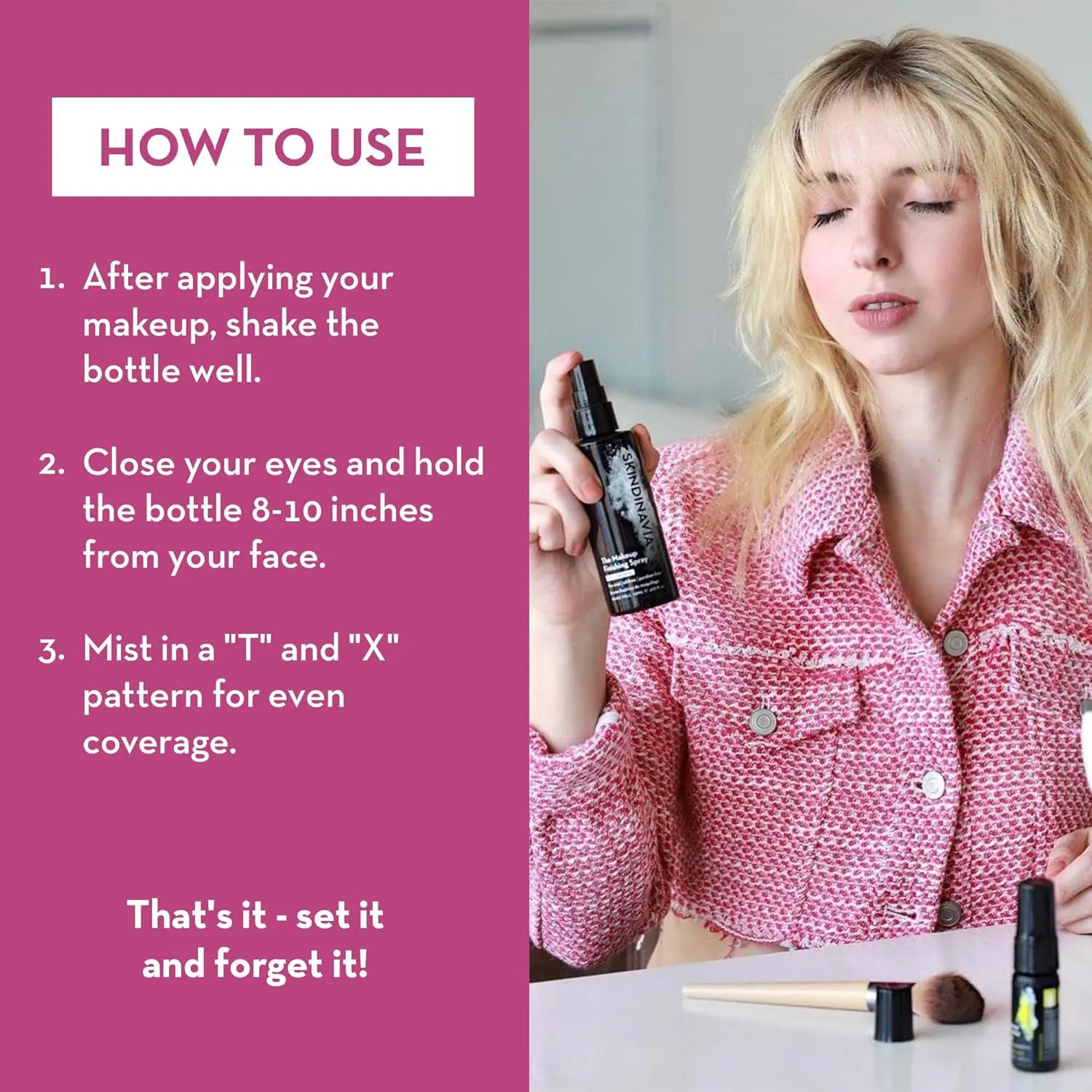 Skindinavia The Makeup Finishing Spray, Classic Makeup Setting Spray, All-Day Wear, Long-Lasting Up to 16  Hours, Heat-Resistant & Waterproof, Cooling Fine Mist, 4.0 Oz