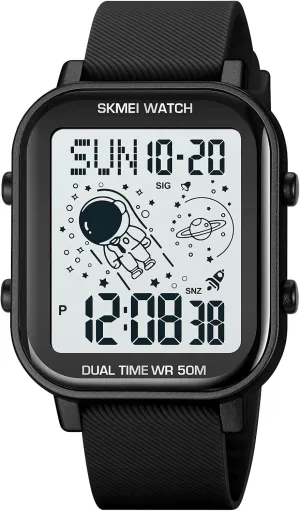 SKMEI Digital Watch Men, Mens Ultra-Thin Digital Sports Watch LED Screen Military Waterproof Wrist Watches for Men Casual Stopwatch Alarm Countdown Army Watch
