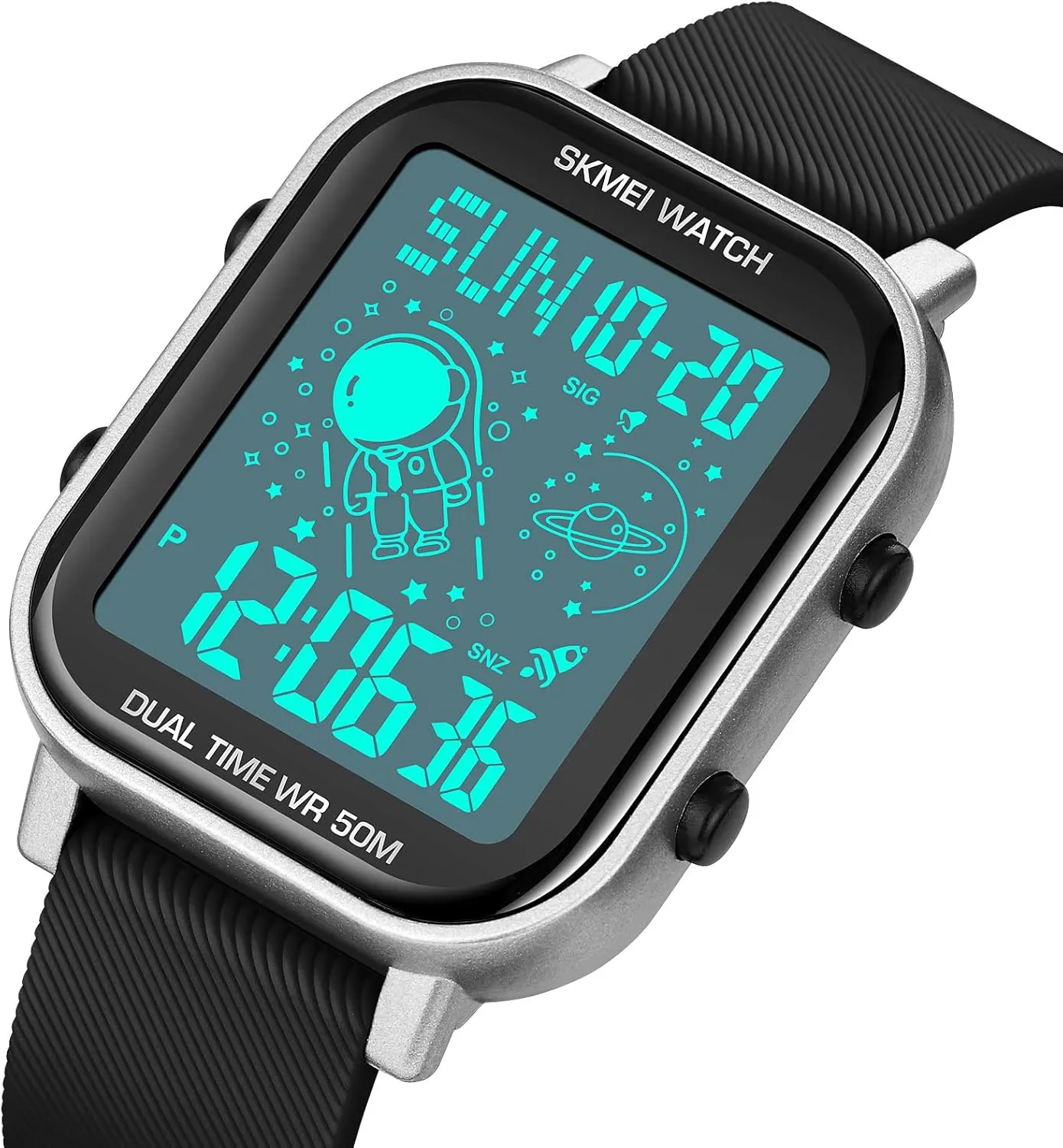 SKMEI Digital Watch Men, Mens Ultra-Thin Digital Sports Watch LED Screen Military Waterproof Wrist Watches for Men Casual Stopwatch Alarm Countdown Army Watch
