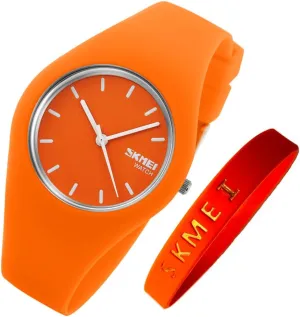 SKMEI Watches for Young Women Lady Sports Silicone Band Waterproof Fashion Casual Simple Quartz Analog Teens Girls Gift Black Wrist Watch