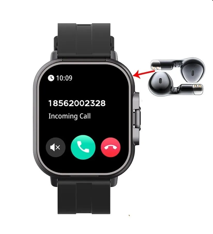 Smart GPS Watch & Bluetooth Headset Duo – 2n1 Watch to Monitor Heart Rate, Blood Pressure Monitoring, Music Play, and Calls in One Sleek Device