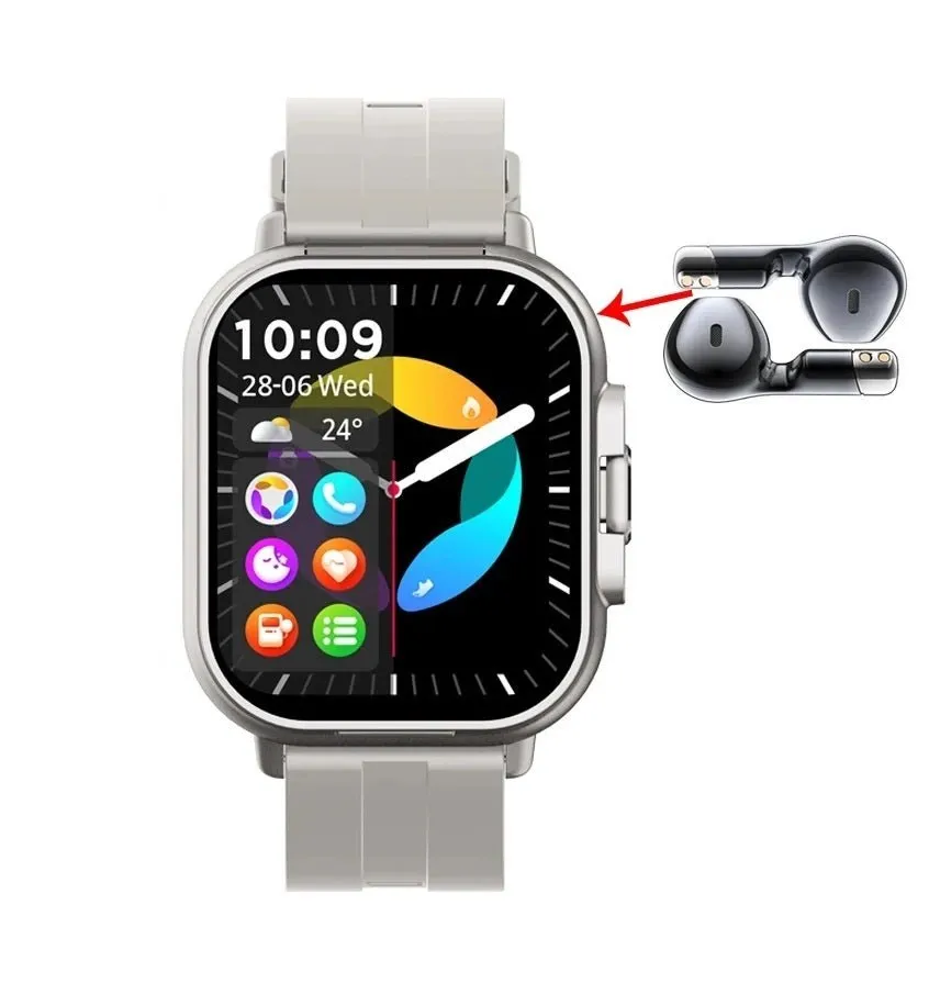 Smart GPS Watch & Bluetooth Headset Duo – 2n1 Watch to Monitor Heart Rate, Blood Pressure Monitoring, Music Play, and Calls in One Sleek Device
