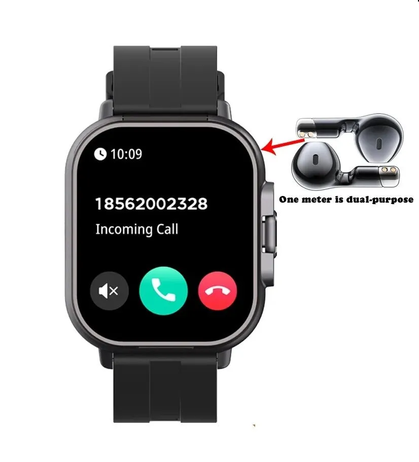 Smart GPS Watch & Bluetooth Headset Duo – 2n1 Watch to Monitor Heart Rate, Blood Pressure Monitoring, Music Play, and Calls in One Sleek Device