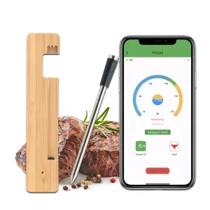 Smart Meat Thermometer, 656FT Remote Range Digital Cooking Food Thermometer with Cordless Probe Real-Time Readings from Apps IP68 Waterproof for BBQ, Oven, Grill, Smoker, Air Fryer, Kitchen