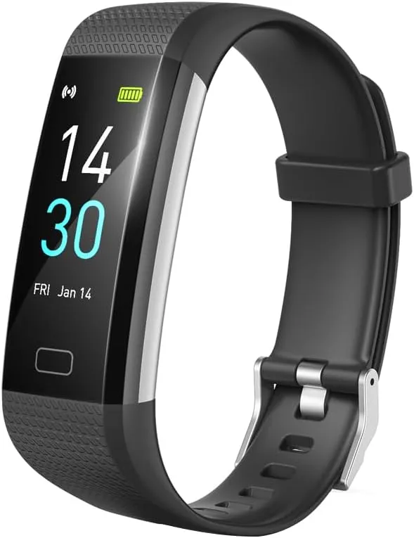 Smart Watch, Fitness Tracker with Heart Rate/Blood Oxygen/Blood Pressure/Sleep Monitor Pedometer Calories Counter IP68 Waterproof Activity Tracker Smartwatch for Android iPhone Men Women Black