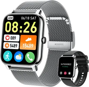 Smart Watch for Men Fitness Tracker: Waterproof Smart Watches for Men Digital Womens Watches Make/Answer Call Running Smartwatch Android Phone iPhone Samsung Compatible Heart Rate Monitor