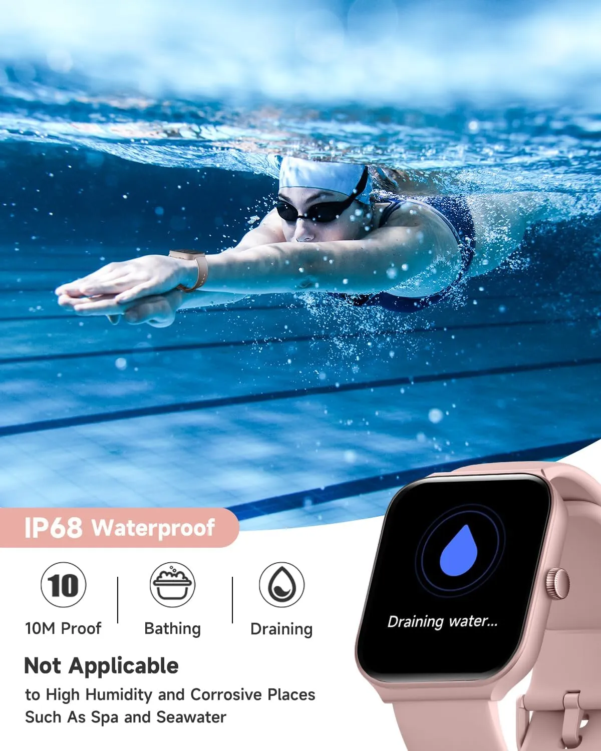 Smart Watch for Women Alexa Built-in, 1.95" Fitness Tracker with Answer/Make Calls, IP68 Waterproof/Heart Rate/Sleep Tracker/100 Sport Modes, Fitness Watch Compatible Android iOS