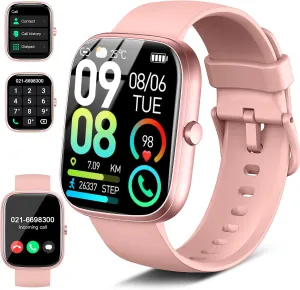 Smart Watch for Women Men Answer/Make Calls, 1.91"HD Smartwatch Heart Rate/Activity/Step/Sleep Monitor, Fitness Watch with IP68 Waterproof, Pedomete110  Sport Mode Smart Watches for Android iOS Rose