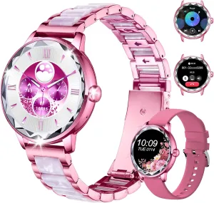 Smart Watch for Women with Make/Answer Call, 1.2" Adjustable Fitness Watch with Heart Rate Sleep Monitor Female Cycle and 100  Sports Modes for iOS Android