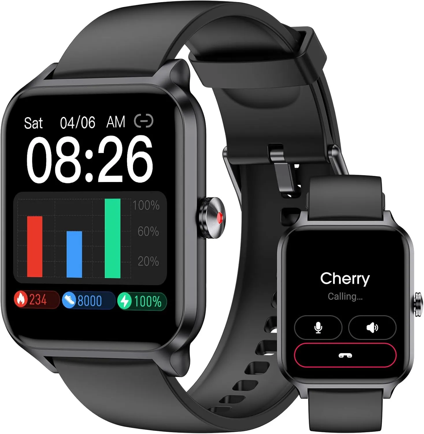 Smart Watch(Answer/Make Call), 1.69" Fitness Tracker with Heart Rate Blood Oxygen Monitor, Sleep Monitor Health Tracker, 100  Sports Modes, Step Counter, IP68 Waterproof Fitness Watch for Android iOS
