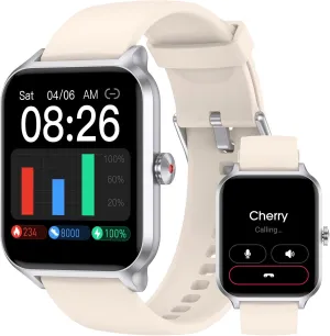 Smart Watch(Answer/Make Call), 1.69" Fitness Tracker with Heart Rate Blood Oxygen Monitor, Sleep Monitor Health Tracker, 100  Sports Modes, Step Counter, IP68 Waterproof Fitness Watch for Android iOS
