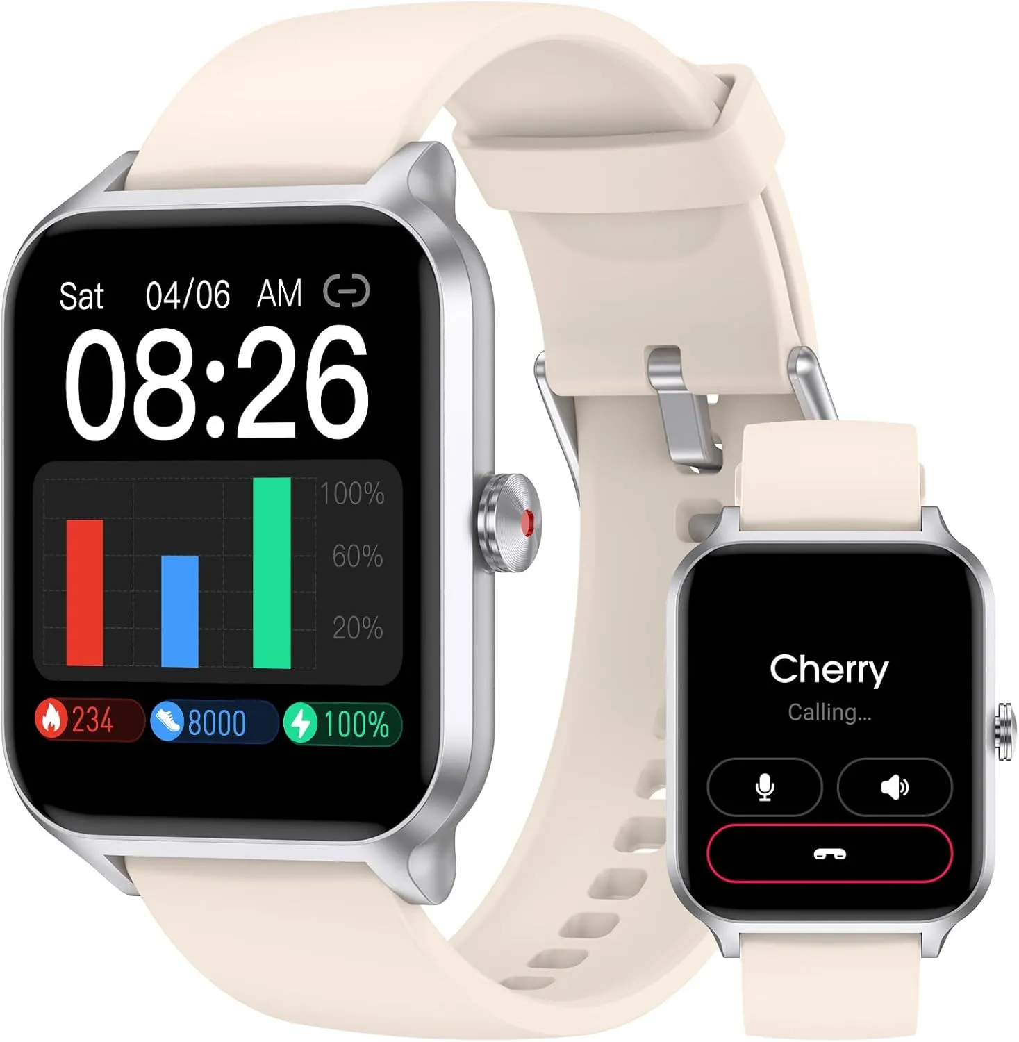 Smart Watch(Answer/Make Call), 1.69" Fitness Tracker with Heart Rate Blood Oxygen Monitor, Sleep Monitor Health Tracker, 100  Sports Modes, Step Counter, IP68 Waterproof Fitness Watch for Android iOS