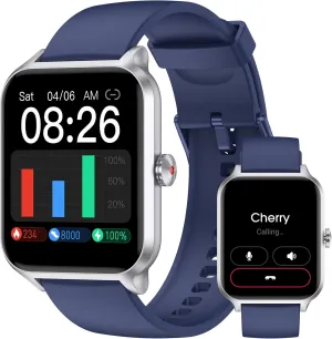Smart Watch(Answer/Make Call), 1.69" Fitness Tracker with Heart Rate Blood Oxygen Monitor, Sleep Monitor Health Tracker, 100  Sports Modes, Step Counter, IP68 Waterproof Fitness Watch for Android iOS