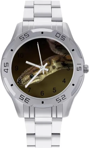 Snake Reptile Simple Stainless Steel Band Business Watch Dress Wrist Unique Luxury Work Casual Waterproof Watches