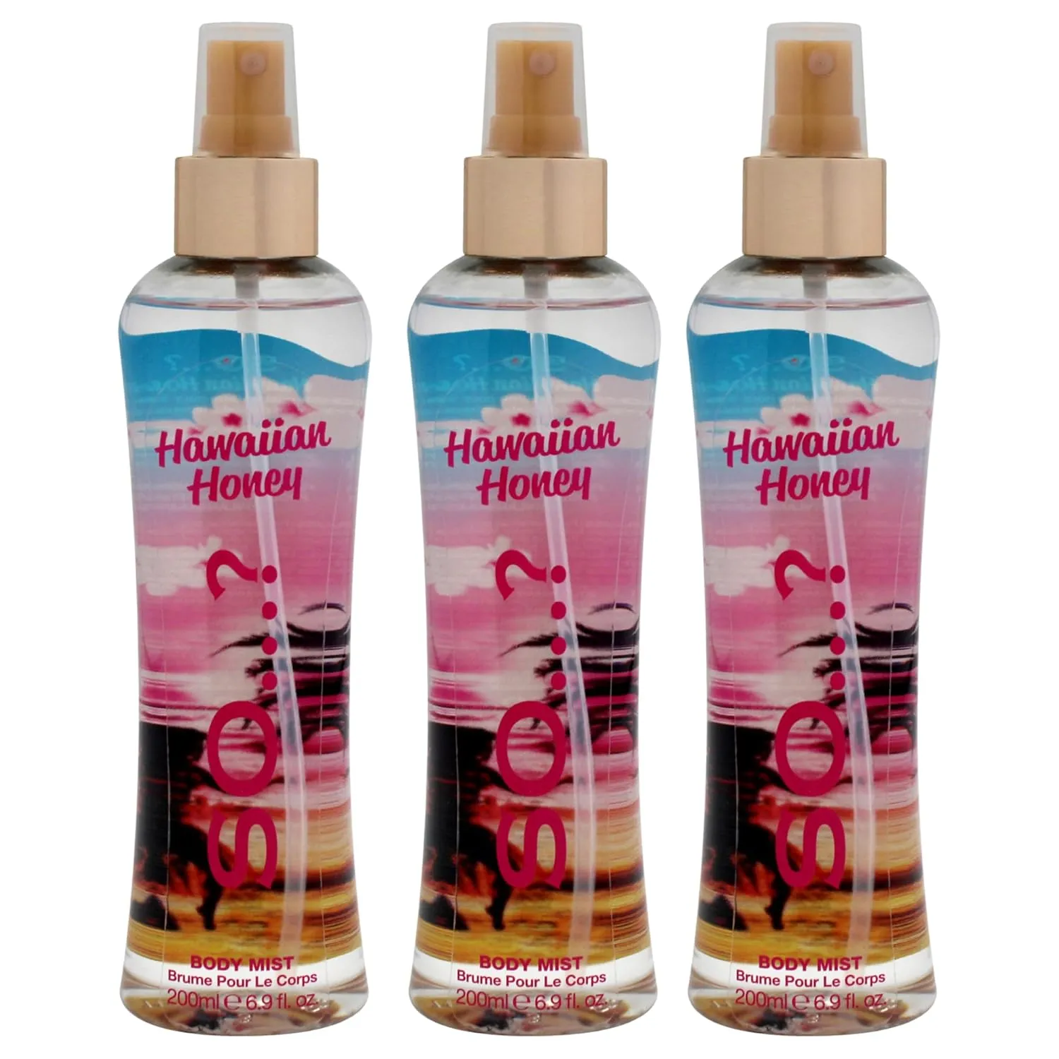So…? Hawaiian Honey Body Mist - Floral and Vanilla Perfume for Women - Long Lasting Body Spray for Women - Vegan, Cruelty Free - 3 pc
