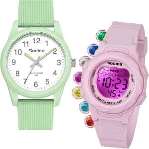 SOCICO Kids Watches for Boys & Girls – Digital 7 Color Lights, Stopwatch, Alarm & Analog Easy Time Learning – 50M Waterproof, Soft Durable Bands, Great Gift for Ages 4-12