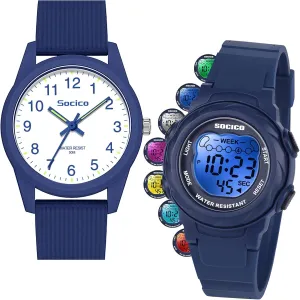 SOCICO Kids Watches for Boys & Girls – Digital 7 Color Lights, Stopwatch, Alarm & Analog Easy Time Learning – 50M Waterproof, Soft Durable Bands, Great Gift for Ages 4-12