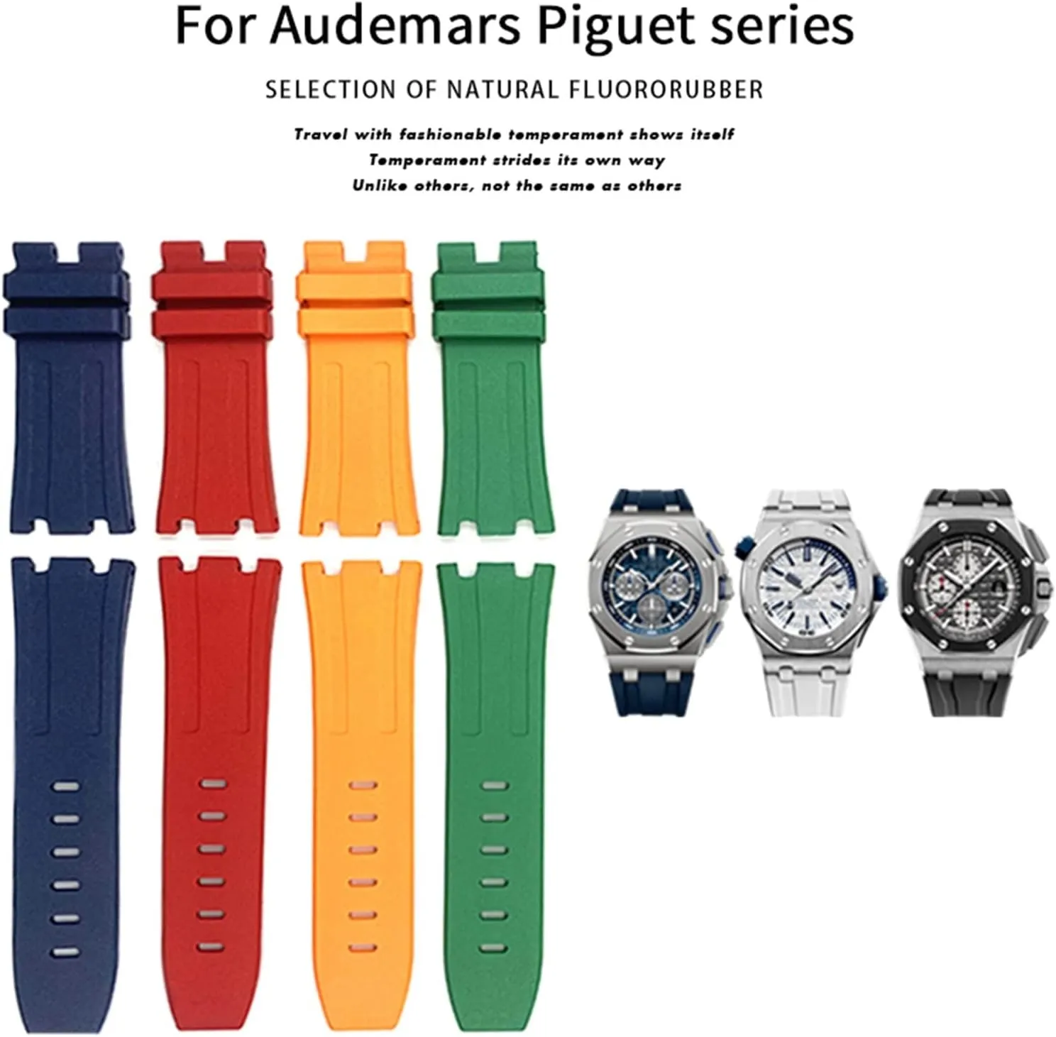 Soft FKM Fluoro Rubber Watchband 28mm For AP Strap Audemars Piguet ROYAL OAK OFFSHORE Diving Waterproof Sports Watch Band