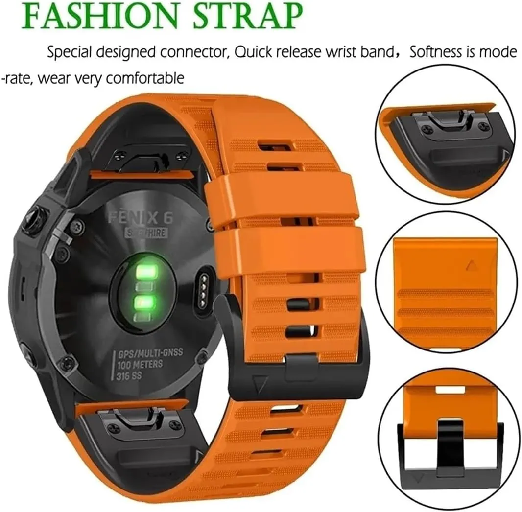 Soft Silicone Watch Band Fit for Garmin Fenix 7 Pro 7X 6 6X 5X Plus/EPIX Forerunner 945