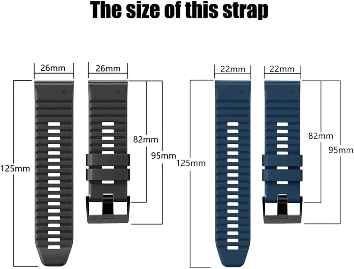 Soft Silicone Watch Band Fit for Garmin Fenix 7 Pro 7X 6 6X 5X Plus/EPIX Forerunner 945