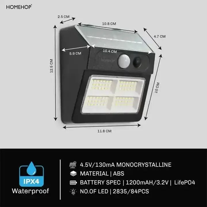 Solar Decorative Waterproof LED Wall Light for Home Outdoor Garden,patios and pathways