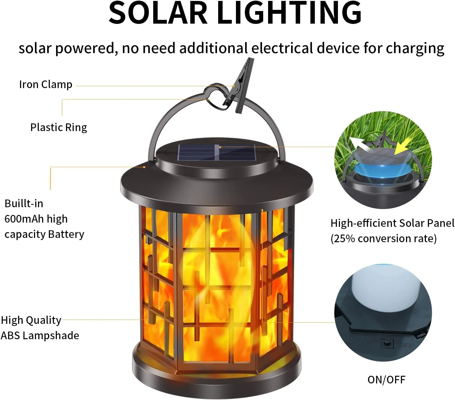 Solar Hanging Lanterns Outdoor, Flickering Flames Outdoor Solar Lights Hanging Lanterns Waterproof Decoration Lighting for Table, Garden, Patio, Tree (4 Pack)