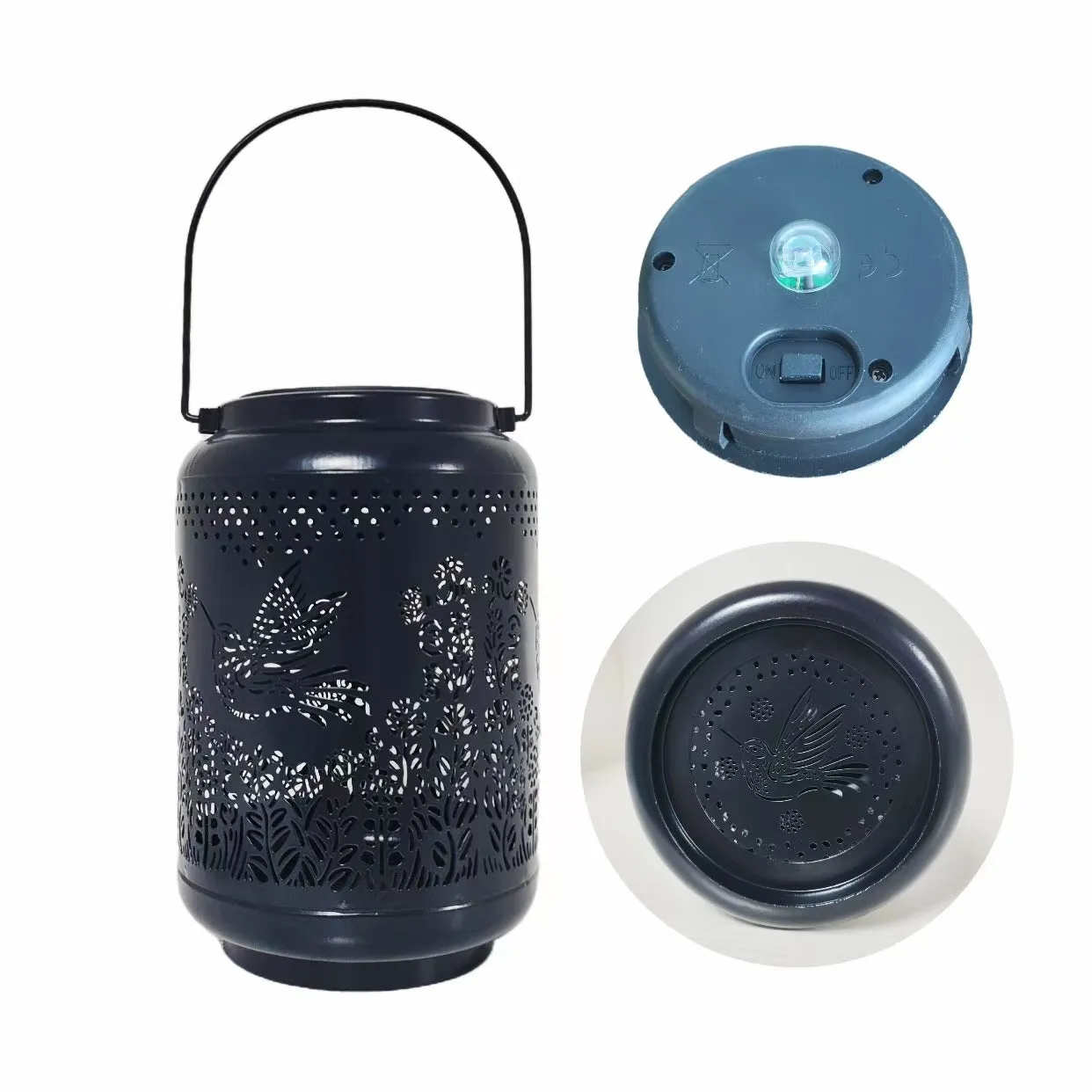 Solar Hummingbird Small Night Lamp Outdoor Courtyard Lantern Hollow Iron Art