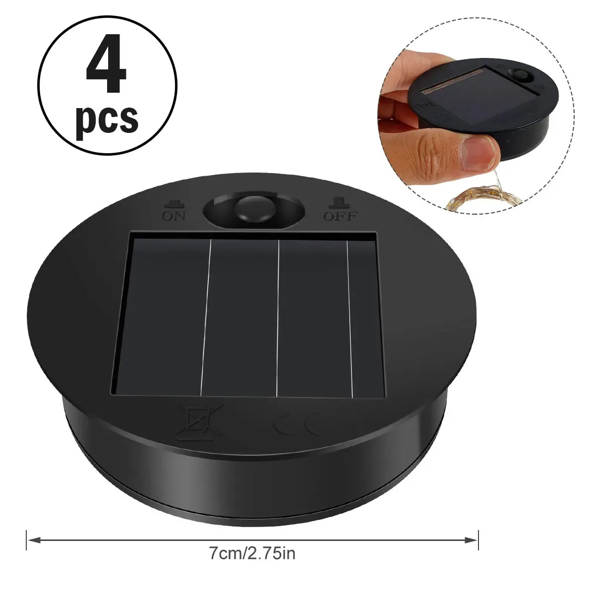 Solar Lantern Replacement Lid with 30 LED String Lights for Round Solar Lights