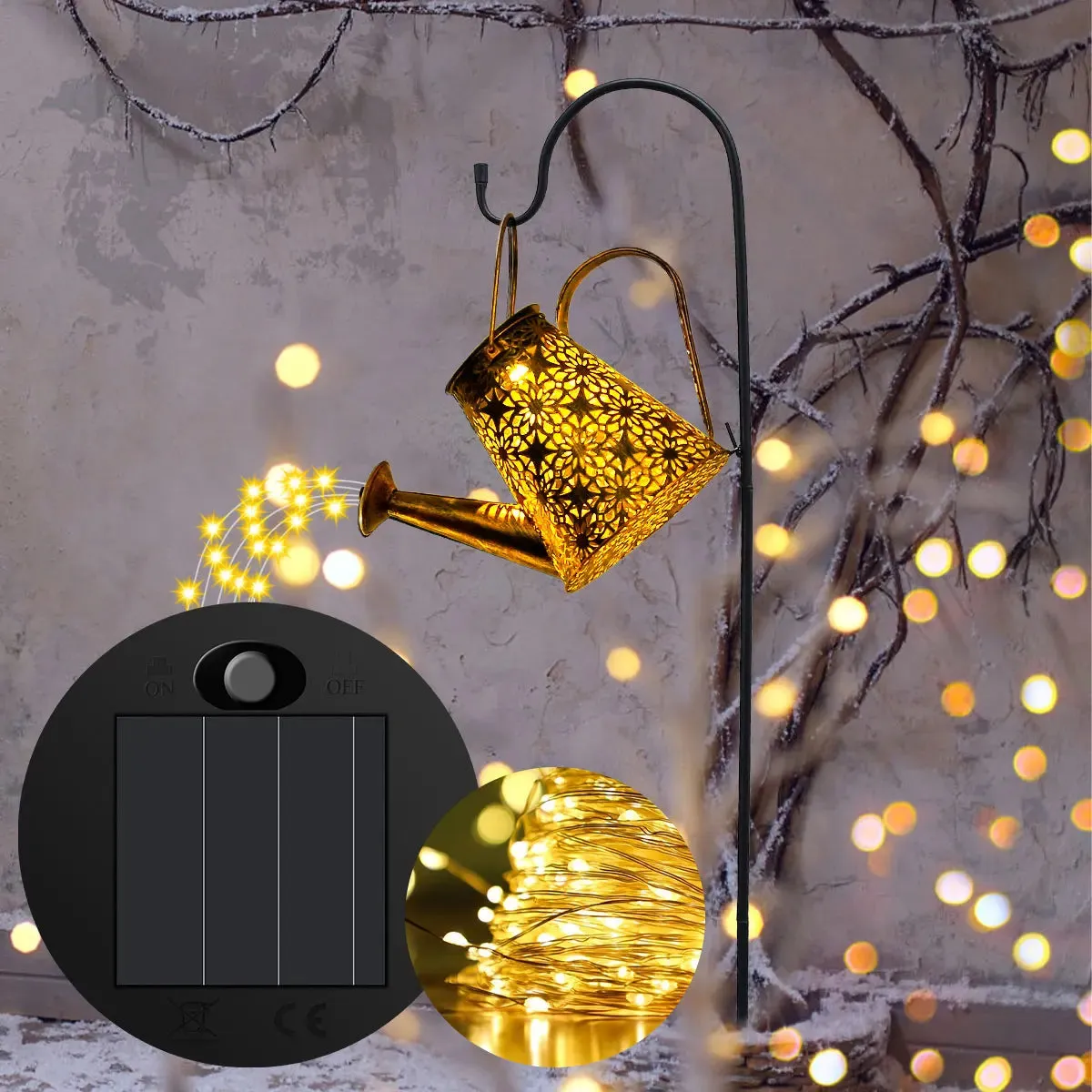 Solar Lantern Replacement Lid with 30 LED String Lights for Round Solar Lights