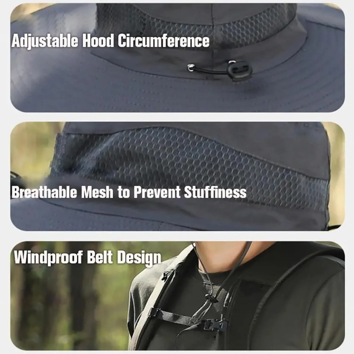 Solar Powered Fishing Hat with Fans – UPF 50  Wide Brim Fishing Hat, Waterproof & Breathable for Hiking, Fishing,