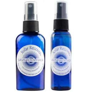 Solar Recover After Sun Moisturizing Spray   Hair Detangler Travel Size Combo (2 Ounce Each) - Hydrating Facial & Body Mist for Sunburn Relief & Dry Skin   All Natural Leave-In Conditioner Hair Care