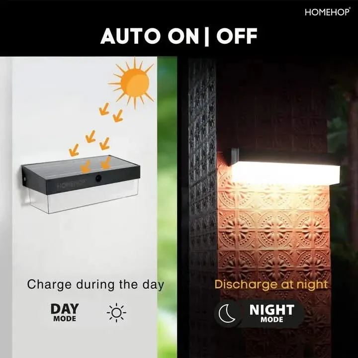 Solar Wall Mounted Waterproof LED Lights for Outdoor Garden, Home, Balcony and Courtyard