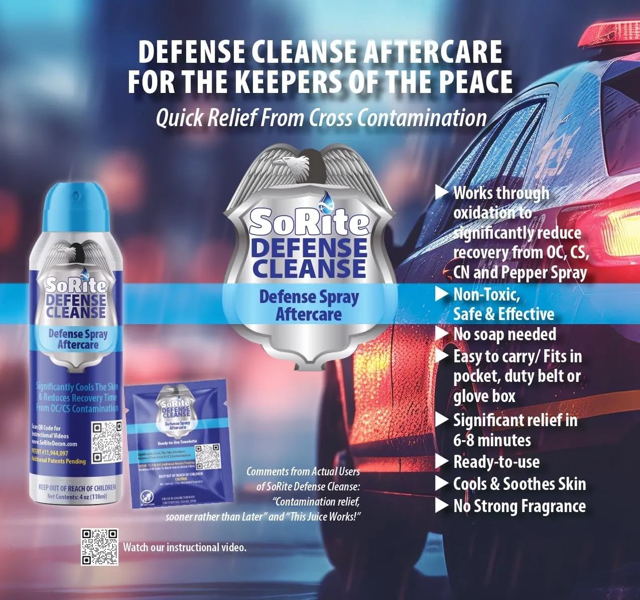 SoRite Defense Cleanse | Pepper Spray Decontaminant Towelette