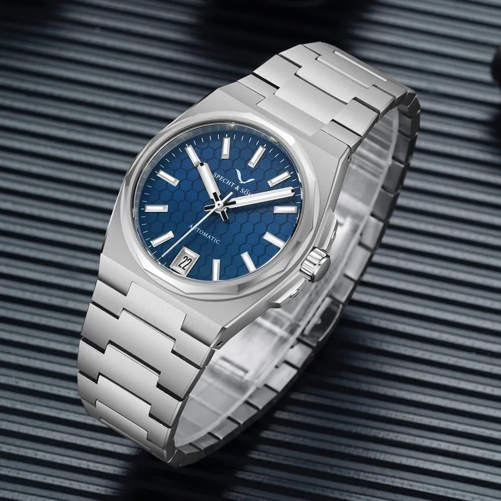 Specht & Söhne New 37MM Mens Watches NH35 Mechanical Wrist Watches Honeycomb Dial Stainless Steel Watch Waterproof