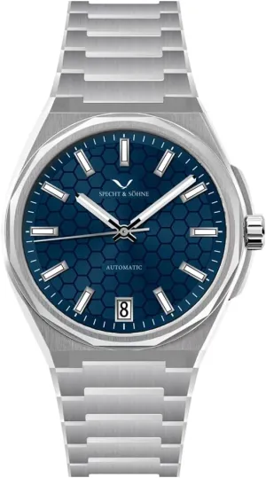 Specht & Söhne New 37MM Mens Watches NH35 Mechanical Wrist Watches Honeycomb Dial Stainless Steel Watch Waterproof