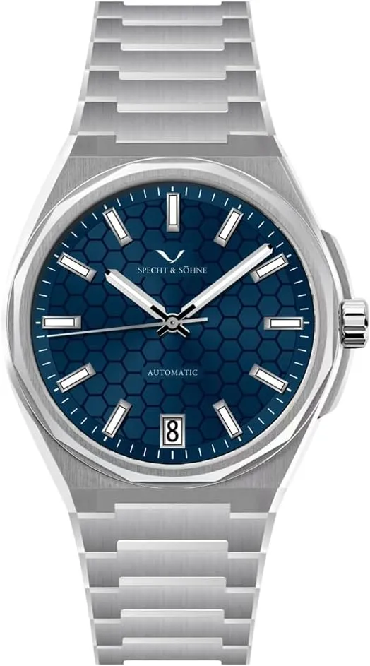 Specht & Söhne New 37MM Mens Watches NH35 Mechanical Wrist Watches Honeycomb Dial Stainless Steel Watch Waterproof