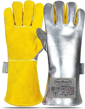 SpecxArmor® Graywolf® Kevlar Aluminized Heat Resistant Welding Glove/Large/1472°F │Fire Gloves│Kevlar Gloves│High Heat │Foundry gloves│