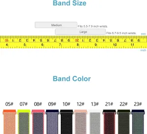 Sport Mesh Strap Compatible with forerunner 920XT Multisport GPS Watch Band Nylon Replacement Bands Accessory - 23#, Large