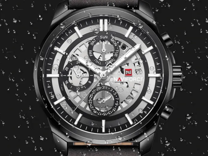 Sports Men's Leather Waterproof Date Display Casual Analog Luxury Watches Unique Design Perfect Gift