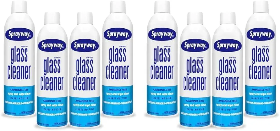 Sprayway Glass Cleaner Aerosol Spray Clean Fresh Scent (Pack of 2)