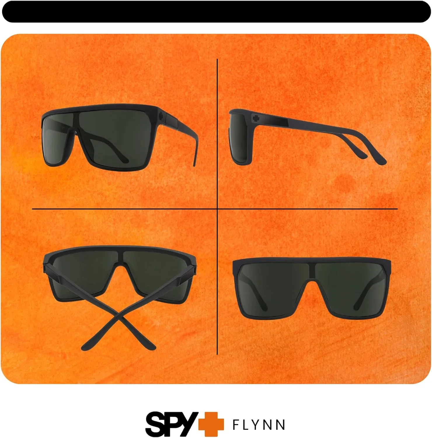 SPY FLYNN Square Sunglasses for Men   BUNDLE with Designer iWear Eyewear Kit